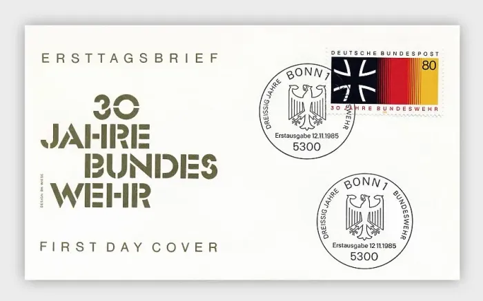 Framed Print : First day cover of the German Federal Post Office