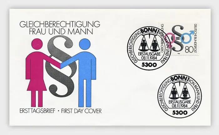 Framed Print : First day cover of the German Federal Post Office