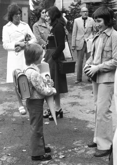 Framed Print : The first day of school on 14.9.1974 in Dortmund
