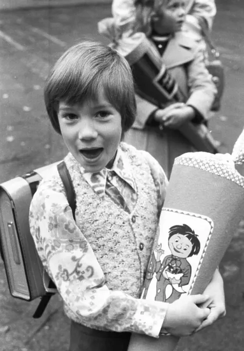Framed Print : The first day of school on 14.9.1974 in Dortmund