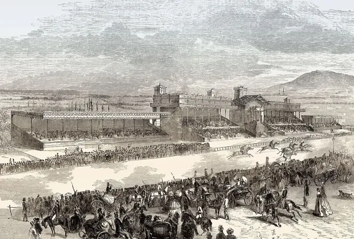 Framed Print : The first-ever race run at the ParisLongchamp Racecourse on April 27 Framed Print : The first-ever race run at the ParisLongchamp Racecourse on April 27