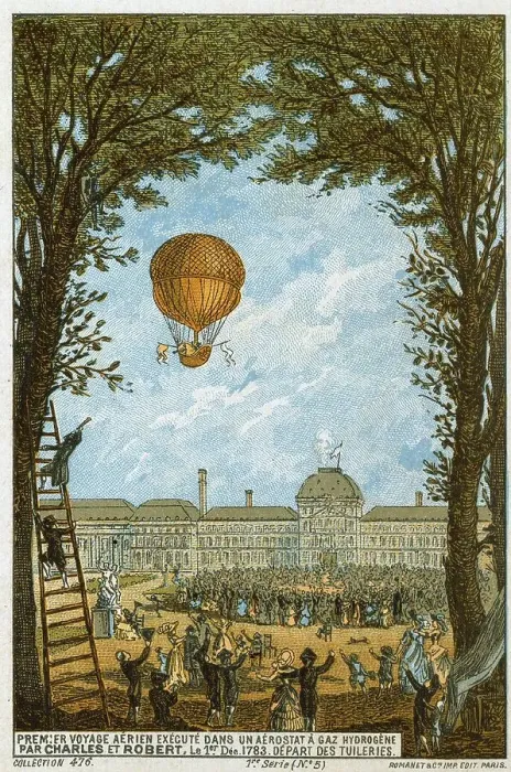 Framed Print : First manned flight in a hydrogen-filled balloon Framed Print : First manned flight in a hydrogen-filled balloon
