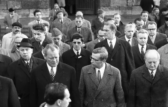 Framed Print : The first meeting of Willy Brandt (Chancellor of the FRG) and Willi Stoph (MP of the GDR) Framed Print : The first meeting of Willy Brandt (Chancellor of the FRG) and Willi Stoph (MP of the GDR)