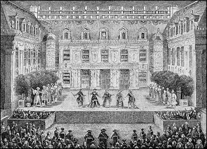 Framed Print : First performance of the opera Alceste by Jean-Baptiste Lully in the marble courtyard at Versaille Framed Print : First performance of the opera Alceste by Jean-Baptiste Lully in the marble courtyard at Versaille