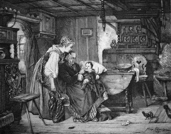 Framed Print : The first tooth, historic illustration, 1877 Framed Print : The first tooth, historic illustration, 1877