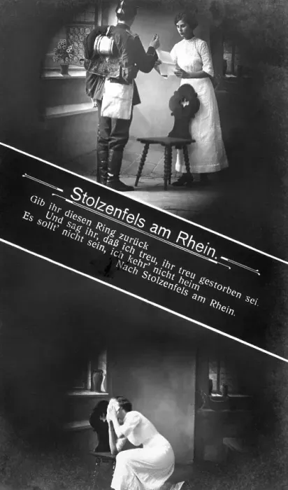 Framed Print : First World War, Comrade brings the ring to her lover and the news that her lover has fallen