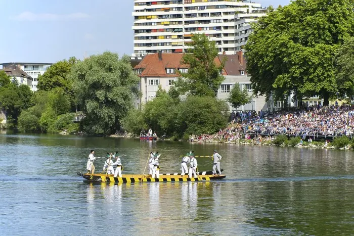Framed Print : Fischerstechen on the Danube, old custom in Ulm
