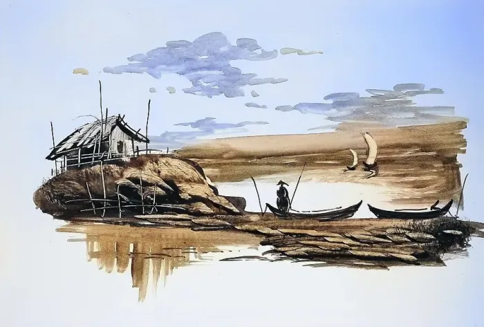 Framed Print : Fish in a Fishing Village, Fishing Boat