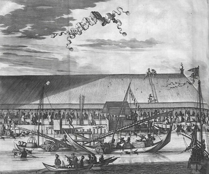 Framed Print : The fish market of Batavia in 1595 Framed Print : The fish market of Batavia in 1595