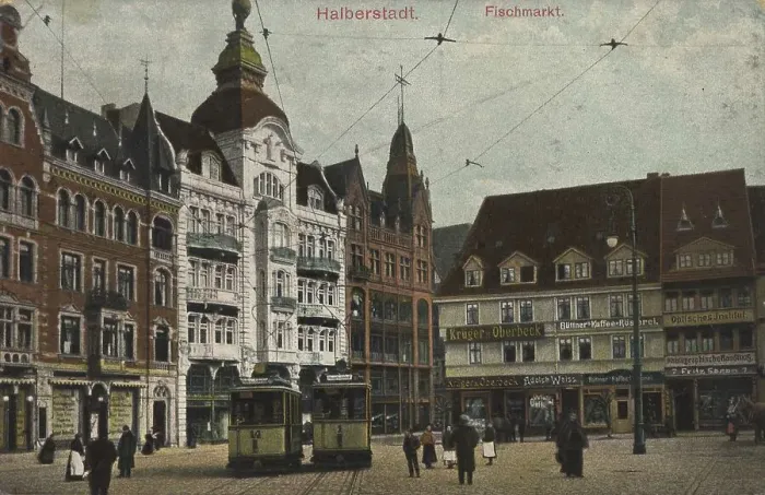 Framed Print : Fish market of Halberstadt, Saxony-Anhalt Framed Print : Fish market of Halberstadt, Saxony-Anhalt