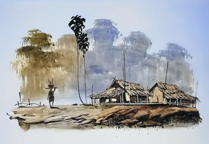 Framed Print : Fisherman returns with his catch