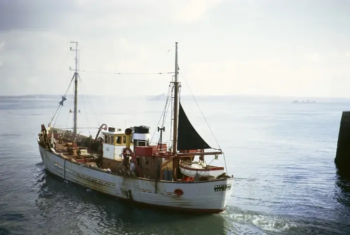 Framed Print : Fishing boat Marie Claire of Penzance at Newlyn, Cornwall, England, UK 1967