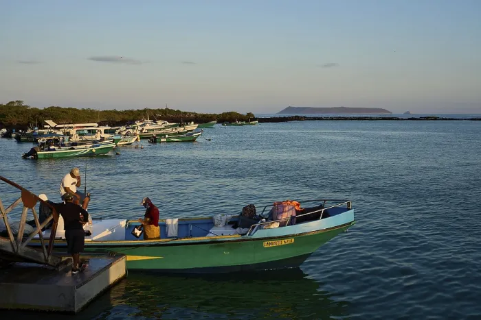Framed Print : Fishing boats, Isla Tortuga in the background