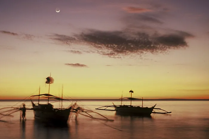 Framed Print : Fishing boats in sunset, deliberate long exposure Framed Print : Fishing boats in sunset, deliberate long exposure