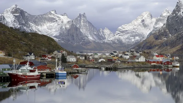 Framed Print : Fishing village Reine in Lofoten, Norway