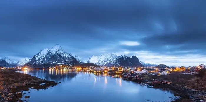 Framed Print : Fishing village Reine in winter