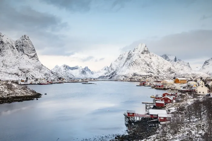 Framed Print : Fishing village Reine in winter