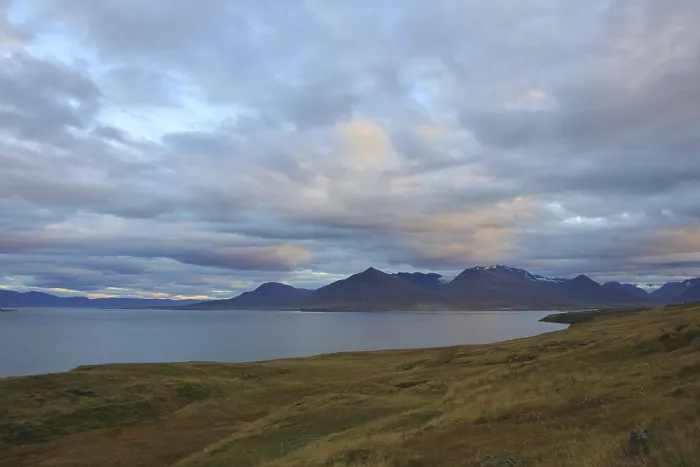 Framed Print : Fjord and mountains in north Iceland
