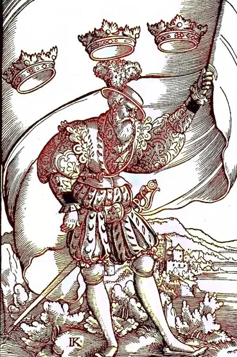 Framed Print : The flag of Cologne, woodcuts in Jakob Roedel's coat of arms book 1579
