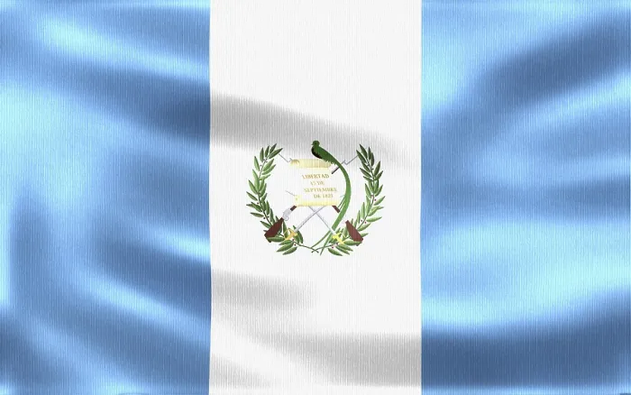 Framed Print : Flag of Guatemala waving in the wind