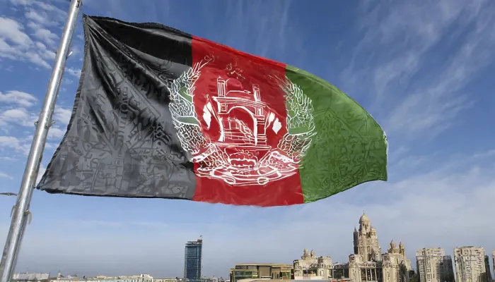 Framed Print : Flag, the national flag of Afghanistan flutters in the wind