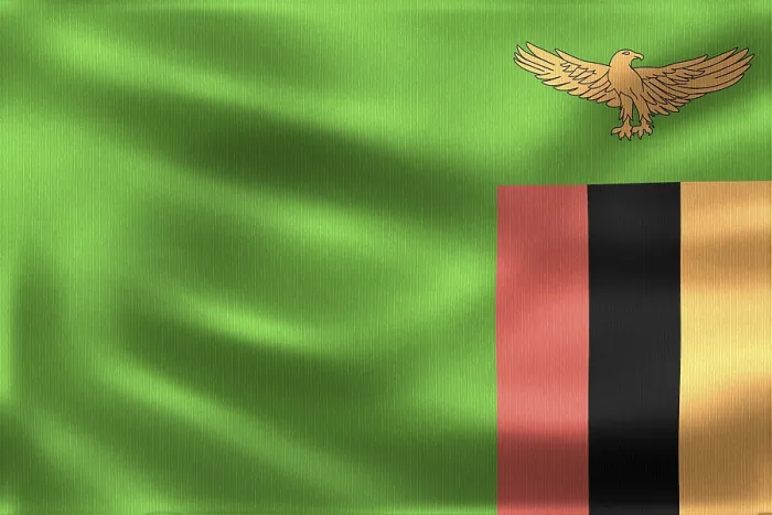 Framed Print : Flag of Zambia waving in the wind Framed Print : Flag of Zambia waving in the wind