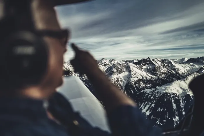 Framed Print : Flight over the late winter Lech Valley with a small aeroplane in Tyrol