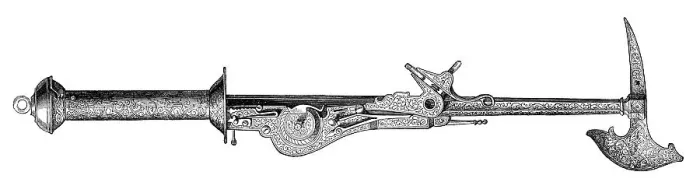 Framed Print : A flintlock axe pistol, 16th century