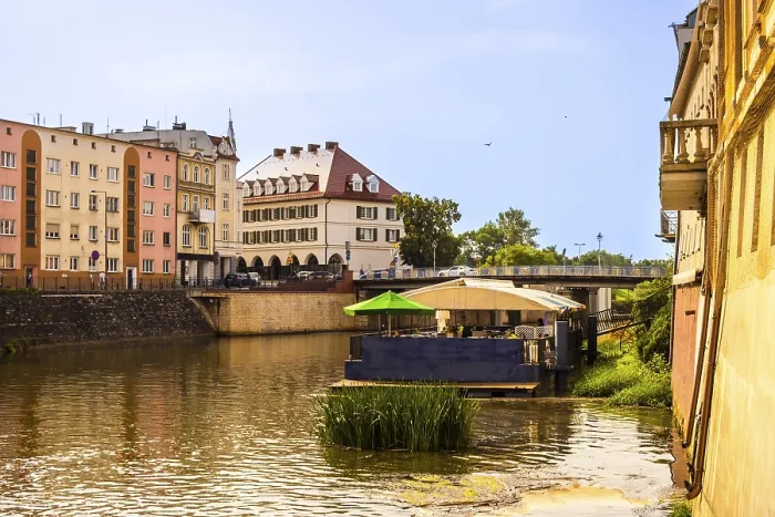 Framed Print : Floating Restaurant in Opole Venice