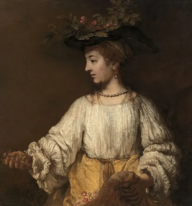 Framed Print : Flora, painting by Rembrandt van Rijn (1606) (1669) Framed Print : Flora, painting by Rembrandt van Rijn (1606) (1669)