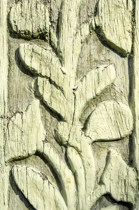 Framed Print : Floral carving on the example of a historic half-timbered building in Bad Frankenhausen