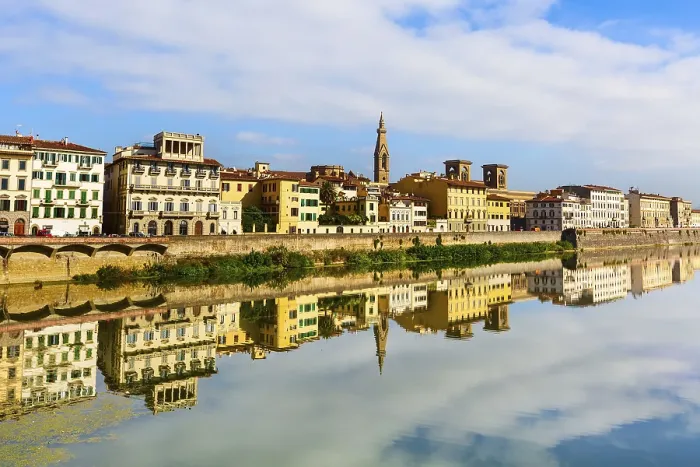 Framed Print : Florence, Italy city view with Basilica Santa Croce tower