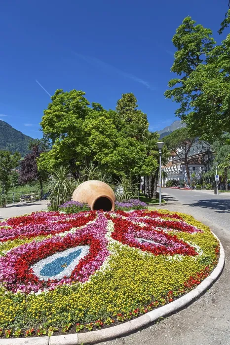 Framed Print : Flower arrangement on the spa promenade in Merano Framed Print : Flower arrangement on the spa promenade in Merano