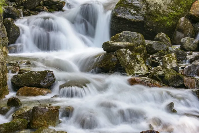 Framed Print : Flowing water at the Goessnitz waterfall in Hohe Tauern National Park