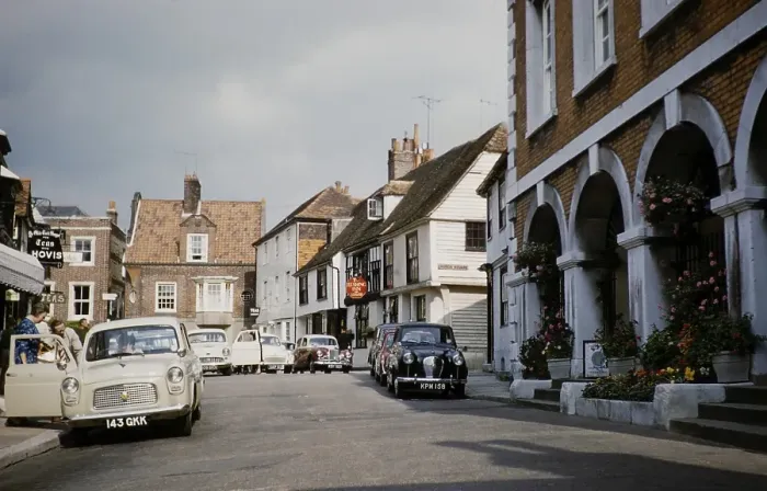 Framed Print : The Flushing Inn and historic buildings, Market Street, Rye, Kent, England, United Kingdom, early 1960s, Europe