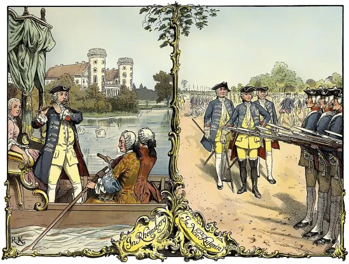 Framed Print : Flute player in Rheinberg, and a colonel with the infantry regiment in Neu-Ruppin