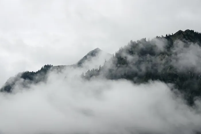 Framed Print : Foggy atmosphere in the foothills of the Alps