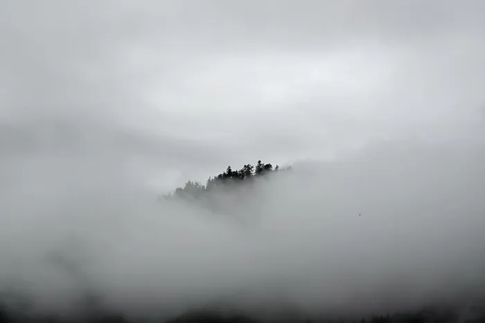 Framed Print : Foggy atmosphere in the foothills of the Alps