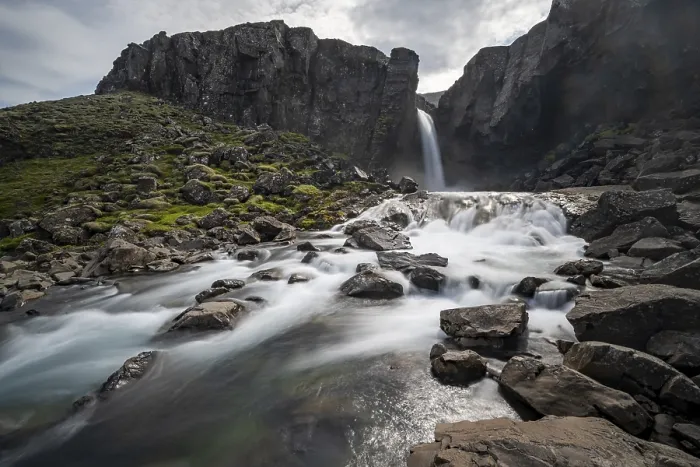 Framed Print : Folaldafoss Waterfall, Oexi Pass