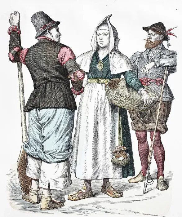 Framed Print : Folk traditional costume, clothing