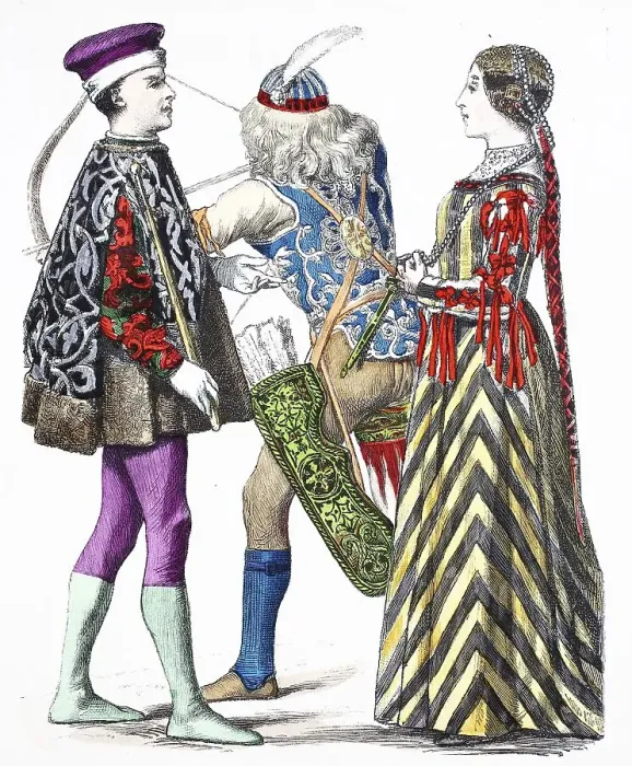 Framed Print : Folk traditional costume, clothing
