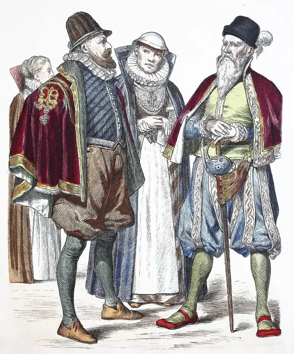 Framed Print : Folk traditional costume, clothing