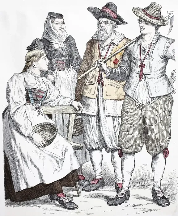 Framed Print : Folk traditional costume, clothing