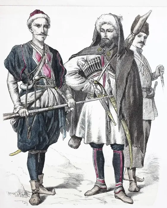 Framed Print : Folk traditional costume, clothing