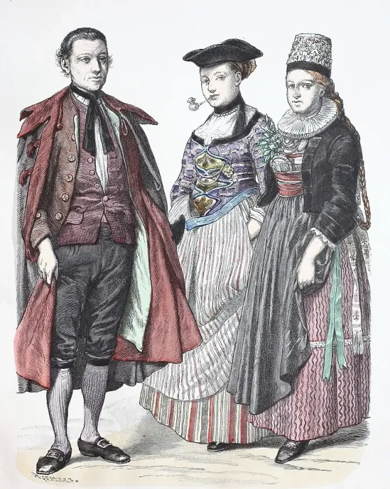Framed Print : Folk traditional costume, clothing