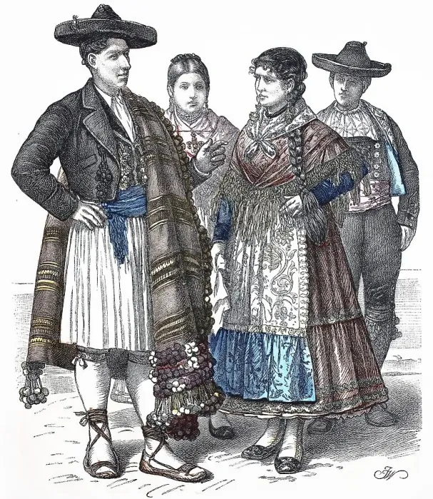 Framed Print : Folk traditional costume, Clothing