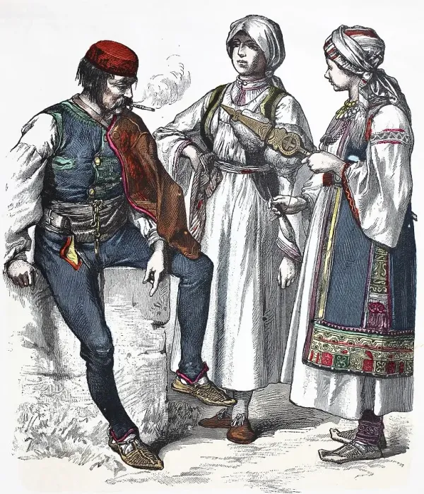 Framed Print : Folk traditional costume, Clothing Framed Print : Folk traditional costume, Clothing