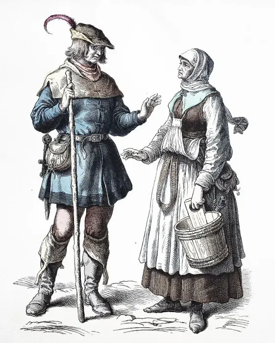 Framed Print : Folk traditional costume, clothing