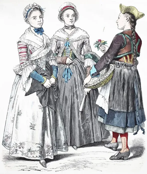 Framed Print : Folk traditional costume, clothing
