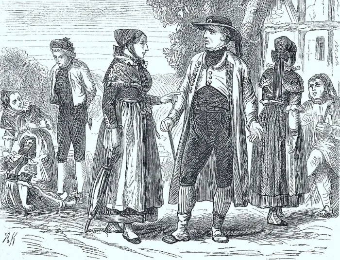 Framed Print : Folk traditional costume from Westphalia in 1870